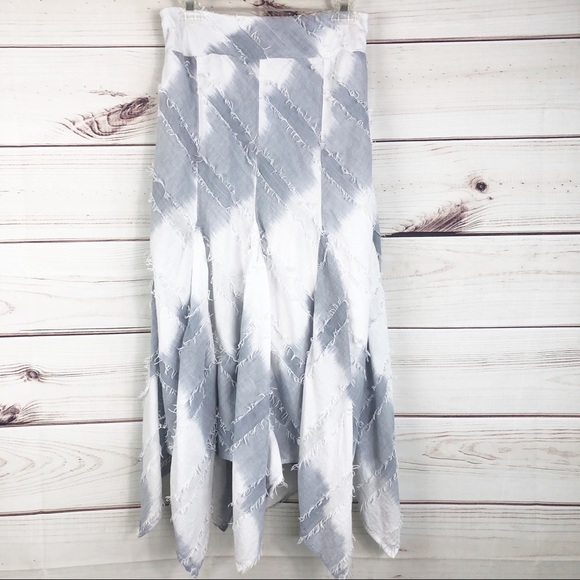 Sk46 Chico’s cotton boho distressed maxi skirt - Picture 2 of 6